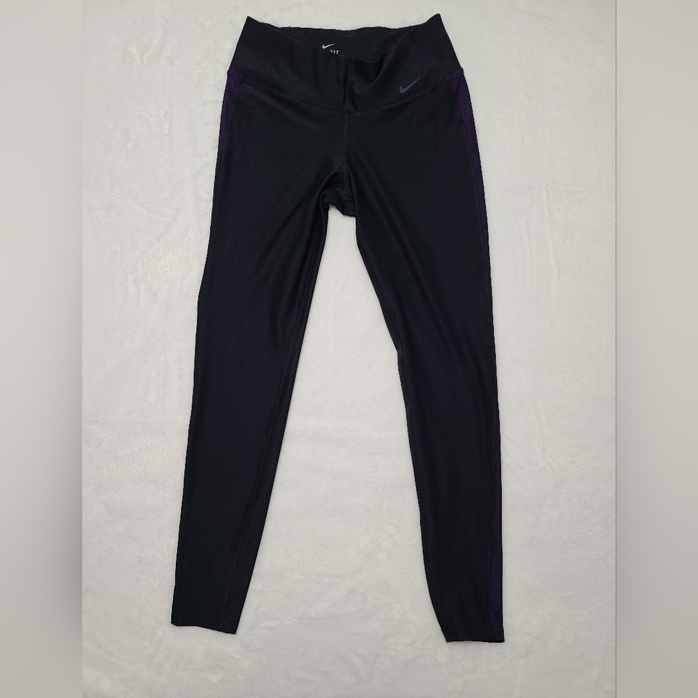 Nike Dri-Fit Womens Workout Leggings Black/Purple  Size S